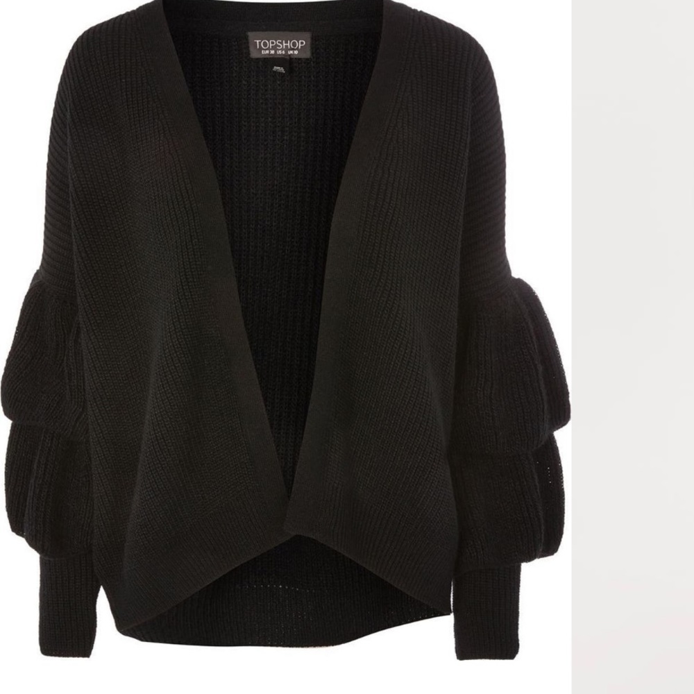 Top shop black tiered sleeve sweater- size 6